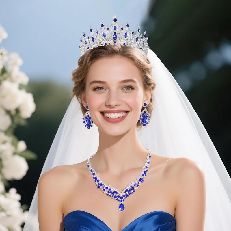 Kamirola Tiaras and Crowns for Women,Tiaras Earrings Necklace, Crystal Bridal Jewelry Set, Costume Party Halloween Prom Pageant Jewelry for Women (TR28) - Image 2